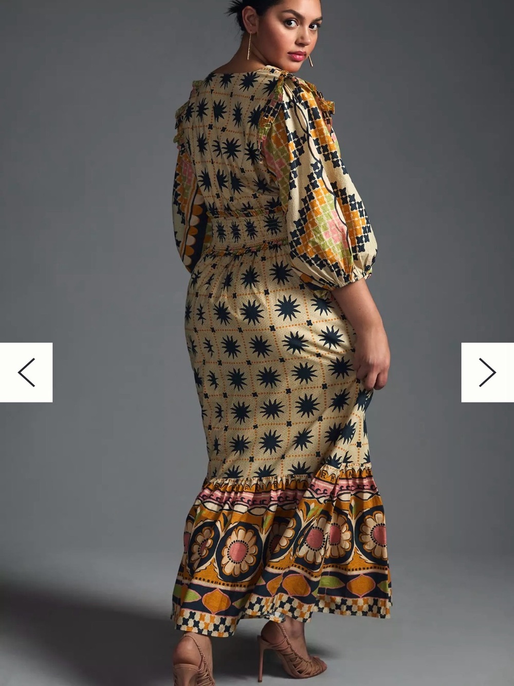 FARM Rio NWT Tropical Sunshine V-Neck Dress Cream Maxi Dress - Picture 6 of 14
